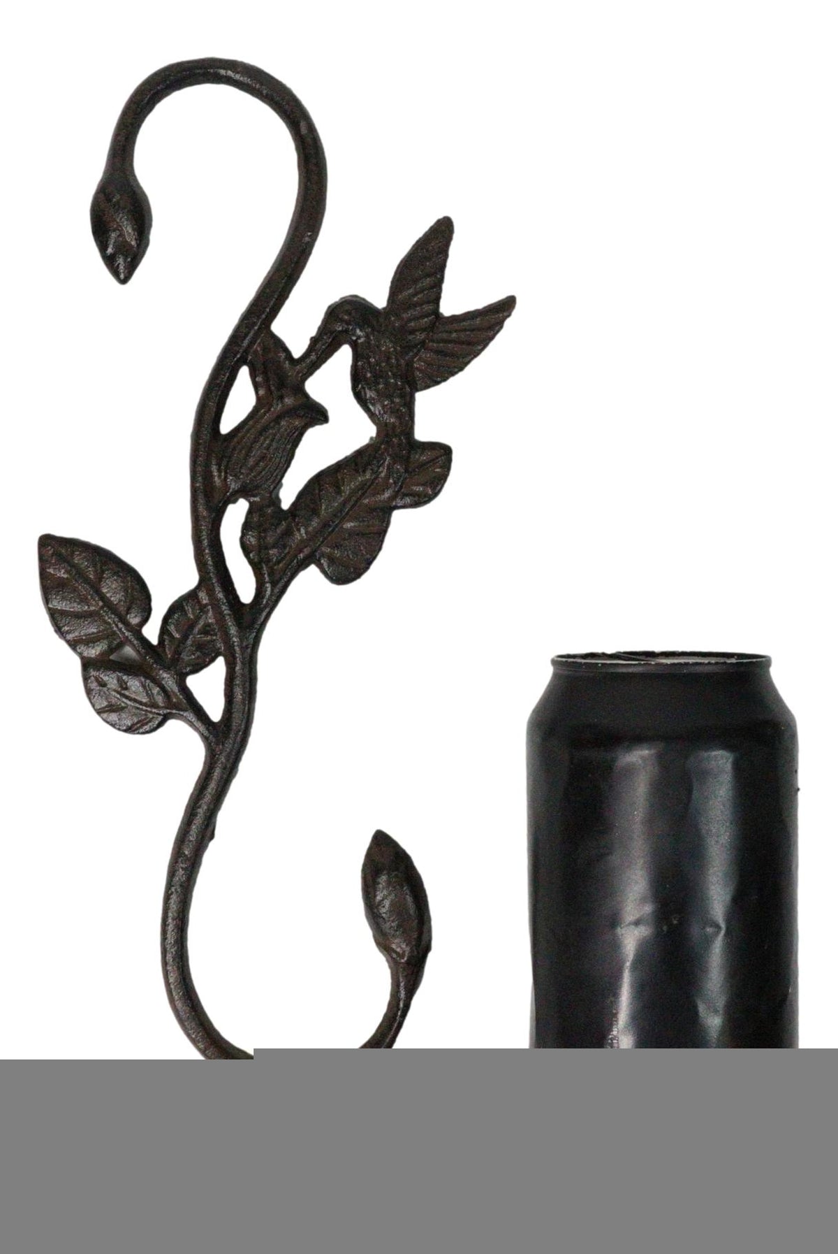 Pack of 2 Cast Iron Whimsical Hummingbird By Vine Planter Holder Wall Hook 11"H