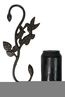 Pack of 2 Cast Iron Whimsical Hummingbird By Vine Planter Holder Wall Hook 11"H