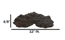 Pack of 3 Rustic Cast Iron Leaf Stepping Stone Textured Botanical Garden Accent
