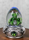 Speak No Evil Green Wyrmling Dragon In Colorful LED Acrylic Glass Egg Figurine
