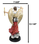 Archangel Saint Michael Holding Sword And Scroll Figurine Brass Name Base 13"H
