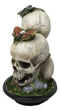 Macabre Death Moths Toadstool Mushrooms and Moss Fungi Trio Skulls Figurine