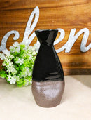 Pack Of 6 Made In Japan Black Matte And Glossy Wine Sake Tokkuri Bottle Flasks