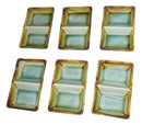 Pack Of 6 Midori Kannyu Ceramic Double Partition Sauce Condiment Dishes 4oz