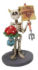 Day Of The Dead Skeleton Valentine With I Hate Everything But U Sign Figurine