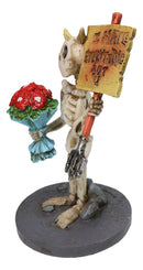 Day Of The Dead Skeleton Valentine With I Hate Everything But U Sign Figurine