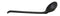 Pack Of 6 Ridged Matte Black Melamine Stirring Mixing Serving Ladle Spoons
