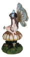 Whimsical Enchanted Garden Butterfly Fairy Sitting On Wild Mushroom Figurine