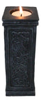 Wicca Celtic Knotwork Sacred Symbols Dark Art Votive Column Candle Holder Stand