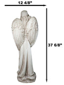 Large Standing Angel of Providence With Basket Bird Bath Feeder Statue 37"H