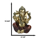 Vastu Hindu Elephant God Ganesha Ceremonial Ganapati Seated Figurine 10"H