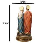 Catholic Holy Family Mary Joseph and Jesus With Rosary Drawer Box Figurine 9"H - Ebros Gift