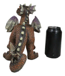 Snuggling Cozy Red Fire Dragon At Rest Planter Pot Garden Decor Figurine 11.25"L