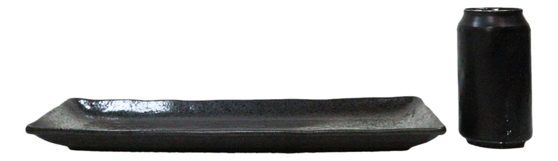 Pack Of 5 Charcoal Grey Tone Hakumu Collection Rectangular Serving Platters 14"L