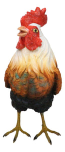Rustic Western Country Farm White Breasted Chicken Rooster Figurine