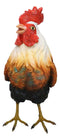 Rustic Western Country Farm White Breasted Chicken Rooster Figurine