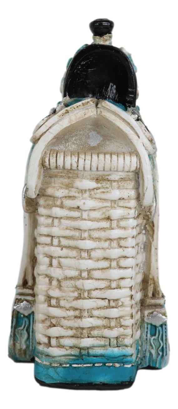 Rustic Western Turquoise Cowboy Horse Saddle With Floral Design Coin Piggy Bank