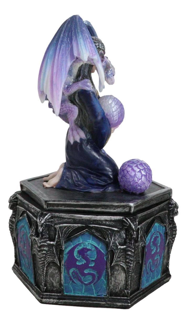 Fantasy Four Seasons Spring Friendship Fairy With Dragon Decorative Box Figurine