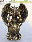 Sabbatic Goat The Thinker Baphomet Sitting On The Globe Statue 7.75"Tall - Ebros Gift