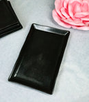 Pack of 6 Black Kokuyo Minimalist Wavy Rectangular Sushi Lunch Plates 7.75" L