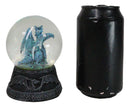 Mythical Quicksilver Blue Dragon Water Globe Figurine With Glitters 4.25"H