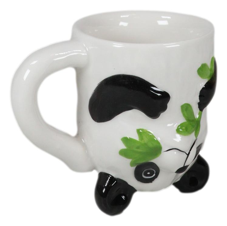 Topsy Turvy Ceramic Giant Asian Panda Bear Latte Juice Dessert Mini Mug Cup