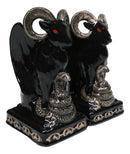 Ceramic Sabbatic Goat Baphomet With Cobra Ceramic Salt And Pepper Shakers Set