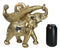 Feng Shui Golden Thai Buddha Elephant With Leaf and White Crystals Wine Holder