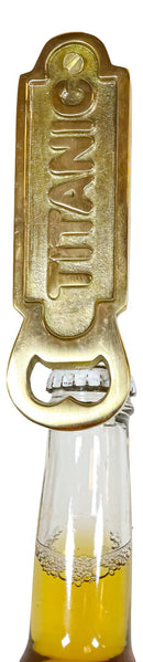 Set Of 2 Solid Brass Antiqued Nautical Marine RMS Titanic Hand Bottle Cap Opener
