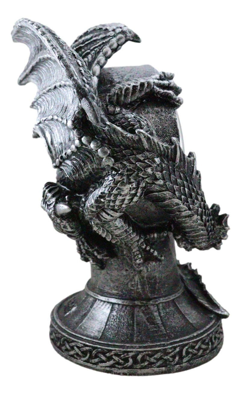 Fantasy Gothic Hour Of The Dragon Drake With Pentagram Star Table Clock Figurine
