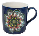 Indigo Ajna Eye Brow Chakra Zen Flower Of Life Mandala Circle Ceramic Mug Cup