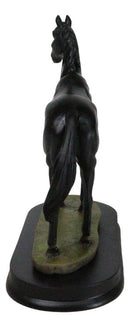 Equine Thoroughbred Pride Black Beauty Horse Steed Model Figurine On Base Stand