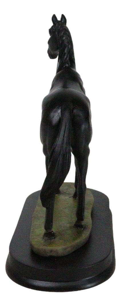 Equine Thoroughbred Pride Black Beauty Horse Steed Model Figurine On Base Stand