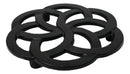 Floral Scroll Geometry Traditional Cast Iron Metal Tetsubin Teapot Trivet Stand