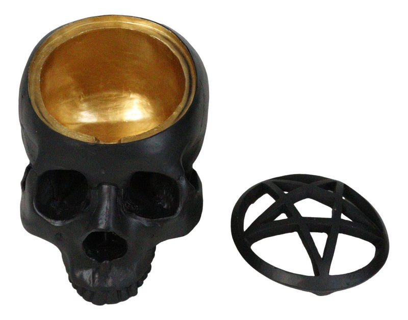 Black Holy Grail Talisman Pentagram Witch Skull Decorative Trinket Box Figurine