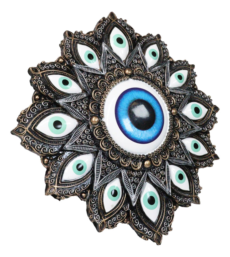 Evil Eye Of Providence With Geometric Sacred Symbols Decorative Wall Plaque