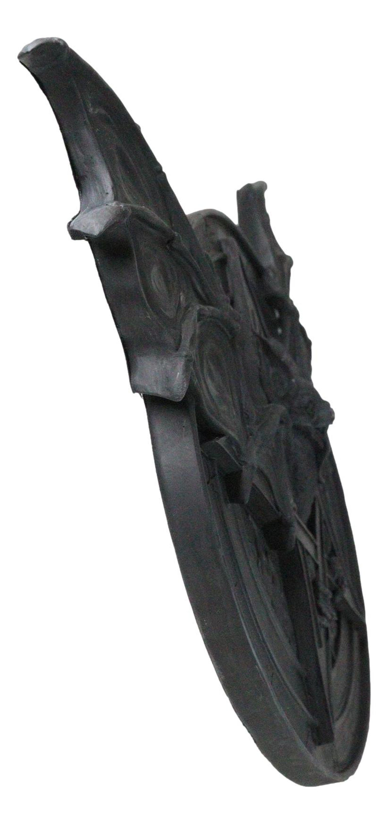 Gothic Nosferatu Black Bat Pentagram With Hell Fire Alchemy Symbols Wall Plaque