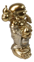 Golden Maitreya Laughing Buddha Bodhisattva Figurine Prosperity Wealth Happiness