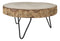Unfinished Natural Wood Bark Round Slice with Metal Legs Pedestal Stand 9"D