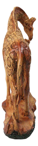 Safari Giraffe Family Figurine Mother and Calf Faux Wood Carved Look Figurine