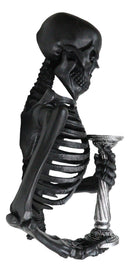 De Mortuis Hallow Impaled Grinning Bone Skeleton Wall Candleholder Sculpture 18"