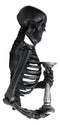 De Mortuis Hallow Impaled Grinning Bone Skeleton Wall Candleholder Sculpture 18"
