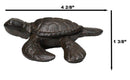 Pack Of 2 Rustic Cast Iron Swimming Sea Turtle Tortoise Hatchling 4"L Figurines