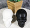 Matte Black And White Sugar Skulls Salt And Pepper Shakers Set Ceramic