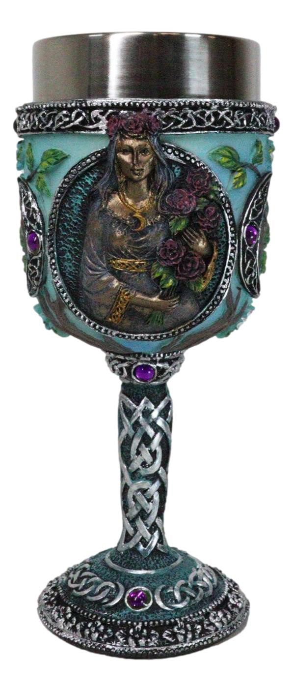 Wicca Triple Moon Goddess Maiden Mother Crone Witchcraft Wine Goblet Chalice 5oz
