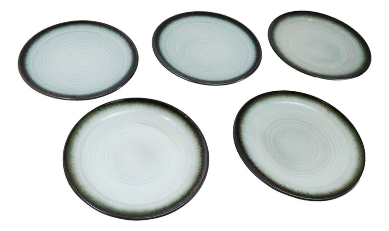 Pack Of 5 Ceramic Blue Sky Seikai Collection Large Round Dinner Plates 10" D