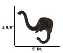 Pack Of 2 Rustic Cast Iron Safari Elephant Trunk Up Double Peg Wall Hook Hanger