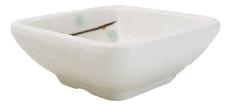 Pack Of 6 Square Yukino Hana Snowflakes Melamine Condiments Dipping Sauce Dishes