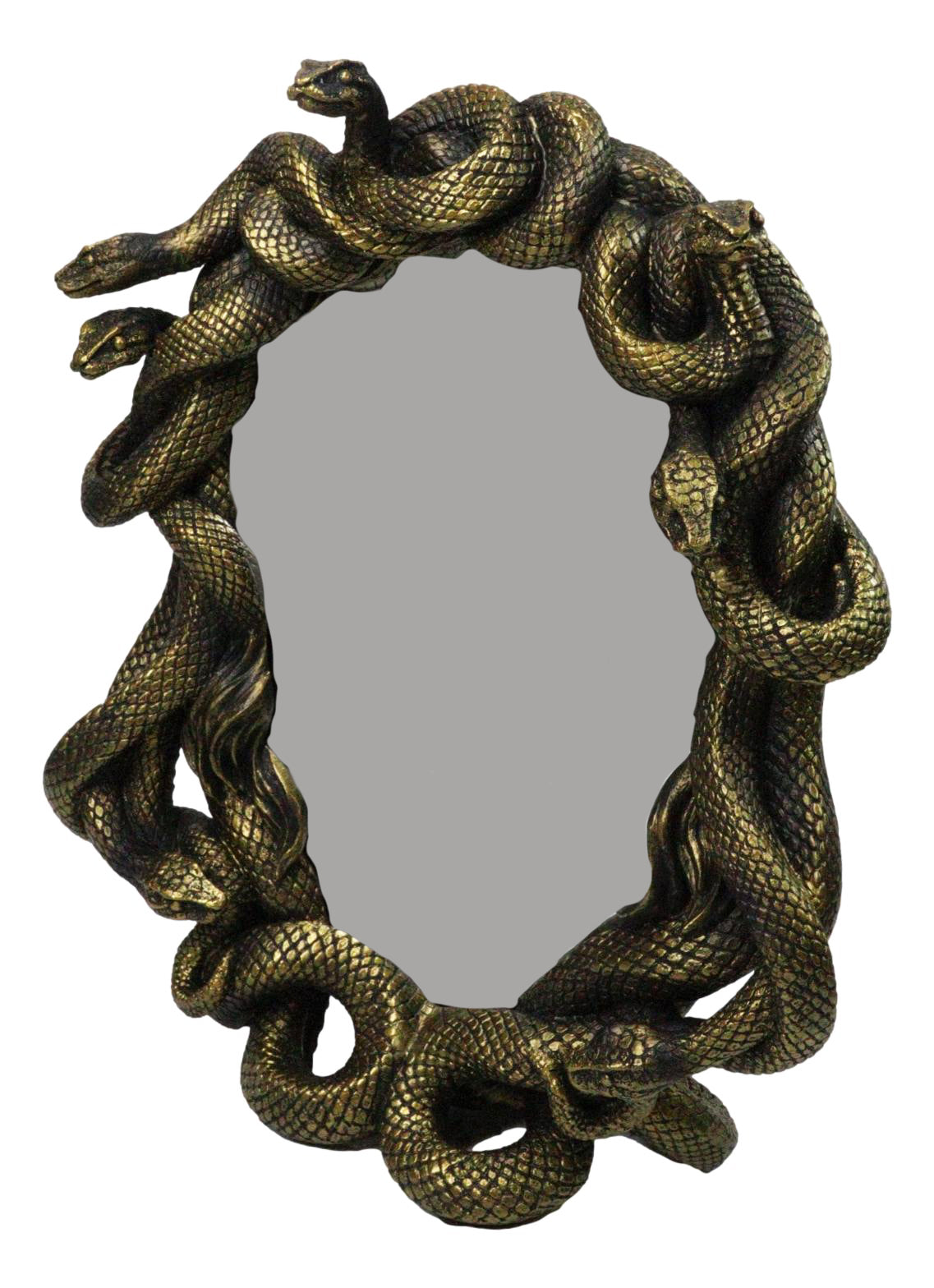 Ebros Greek Goddess Medusa Gorgon Snake Hair Freestanding Table Mirror 11.25"H
