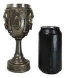 Gothic Raw Gridiron Football Tough Sports Player Skull With Helmet Wine Goblet